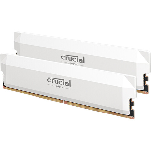 Crucial Pro 64GB DDR5 6400 MHz UDIMM Memory Kit (2 x 32GB, White)